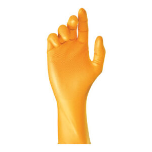 GUANTE DESECHABLE NITRILO GRIPPAZ NARANJA 50UN TALLA