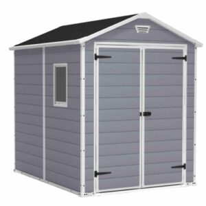 CASETA JARDIN KETER EXTERIOR MANOR 6X8 RESINA GRIS 185,8X236,8X227 203522