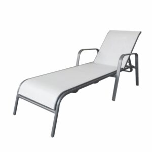 TUMBONA JARDIN NATUUR RECLINABLE 4 POSICIONES ACERO/TEXTILENO GRIS 194X64X32CM N