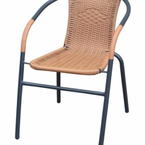 SILLA JARDIN NATUUR HIERRO/RATAN BEIGE/NEGRO 53X58X75CM NT