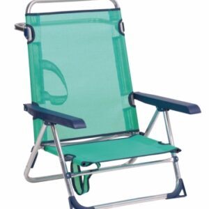 SILLA PLAYA ALCO CAMA BAJA CON ASA ALUMINIO/FIBRELINE AZUL VERDOSO 606ALF-0030