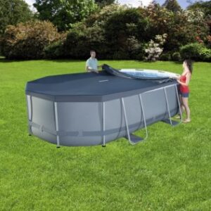 COBERTOR PISCINA BESTWAY OVALADO GRIS 418X230CM 58425