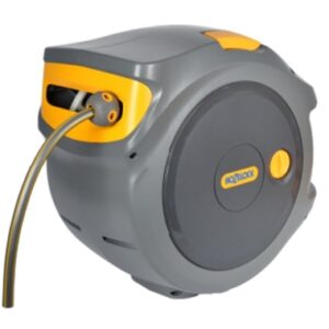 PORTAMANGUERA JARDIN HOZELOCK MURAL CON MANGUERA AUTOMATICO AUTOREEL GRIS 30MT-1