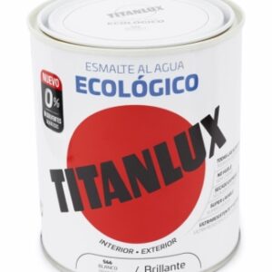 ESMALTE ACRILICO TITANLUX BRILLANTE AL AGUA ECOLOGICO BLANCO 00T056634 750 ML