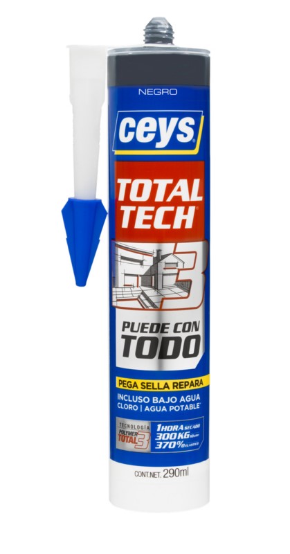 ADHESIVO SELLADOR CEYS POLIMERO TOTAL TECH NEGRO 507221 290 ML