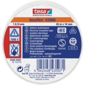 CINTA AISLANTE TESAFLEX BLANCO 20 M X 19 MM TESA TAPE