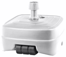 PIE PARASOL NATUUR CUADRADO CON RUEDAS TUBO 33-50MM 245 PLASTICO BLANCO 48X48X24