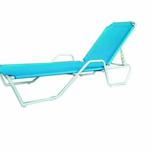 TUMBONA JARDIN NATUUR RECLINABLE 5 POSICIONES HIERRO/TEXTILENO BLANCO/AZUL 64X19