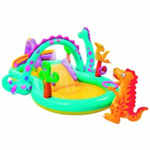PISCINA HINCHABLE INTEX INFANTIL TOBOGAN DINOLAND PVC 302X229X112CM 57135NP 0