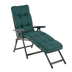 TUMBONA JARDIN NATUUR PLEGABLE 7 POSICIONES RESPOSAPIES ALBA ACERO GRIS/VERDE NT