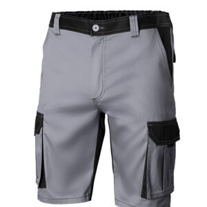 BERMUDA POLIESTER / ALGODON 200 GR SOLID MATCH GRIS / NEGRO