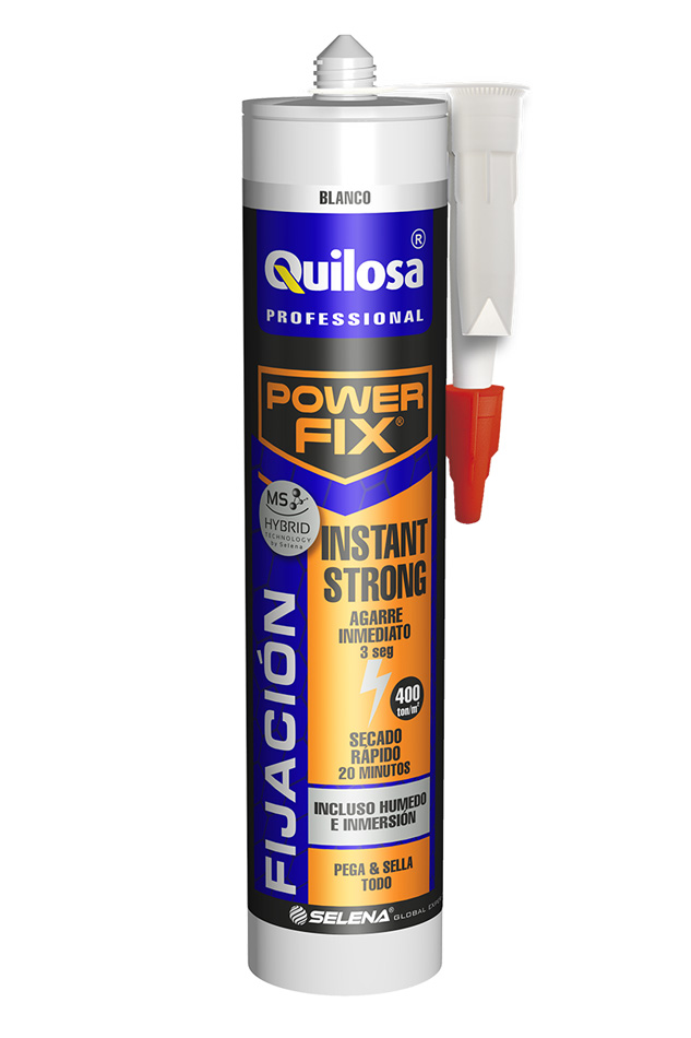 ADHESIVO MONTAJE POWER FIX INSTANT STRONG 430 GR BLANCO QUIL