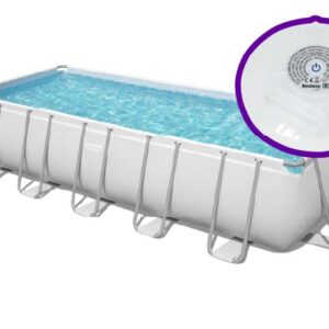 PISCINA RECTANGULAR DESMONTABLE POWER STEEL 19.281 L DEPURADORA CARTUCHO TIPO II