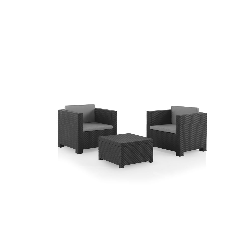 MUEBLE JARD SHAF DIVA TETE A TETE RES GRAFIT 55131 3 PZ