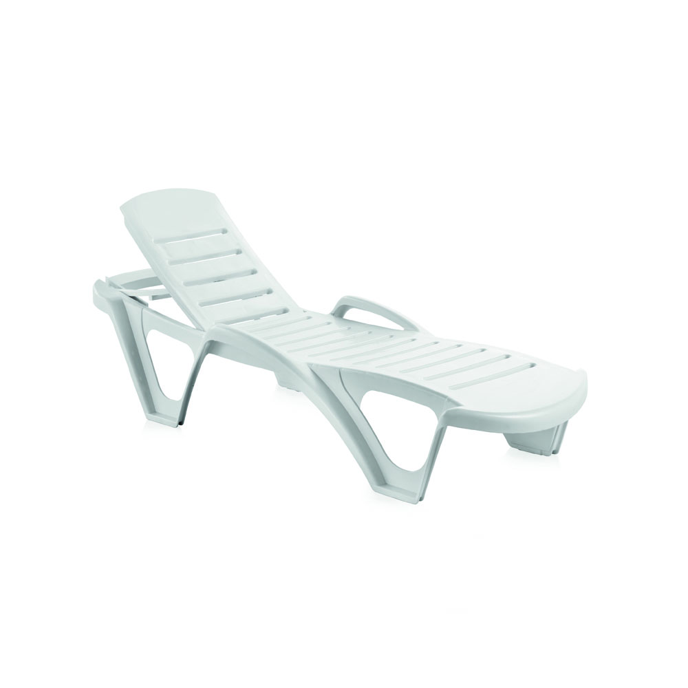 TUMBONA JARDIN SHAF MULTI POSICIONES CON BRAZO MONOBLOCK RESINA BLANCA 42812