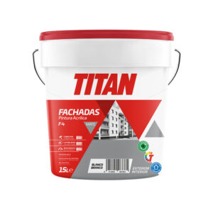PINTURA ACRILICA FACHADAS F4 MATE 15 L BLANCO TITAN