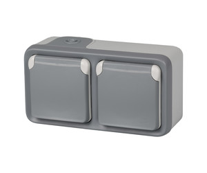 BASE SCHUKO SUPERFICIE DOBLE GRIS IP55 PLEXO LEGRAND