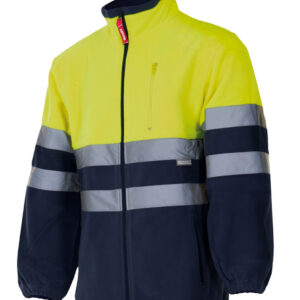 CHAQUETA POLAR ALTA VISIBILIDAD MARINO / AMARILLO FLU