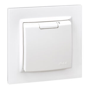 BASE ENCHUFE MONOBLOC IP44 SCHUKO TT BLANCO SERIE 10