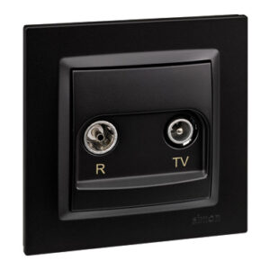 BASE ANTENA 2 TOMAS EMPOTRAR FINAL NEGRO SERIE 10 SIM