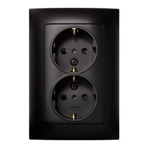 BASE ENCHUFE DOBLE SCHUKO TT EMPOTRAR NEGRO SERIE 10