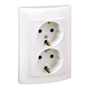 BASE ENCHUFE DOBLE SCHUKO TT EMPOTRAR BLANCO SERIE 10