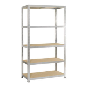 ESTANTERIA METAL GALVANIZADO 5 ESTANTES MADERA SIN TO
