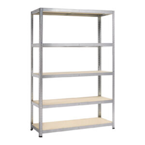 ESTANTERIA METAL GALVANIZADO 5 ESTANTES MADERA SIN TO