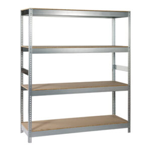 ESTANTERIA METAL GALVANIZADO 4 ESTANTES MADERA SIN TO