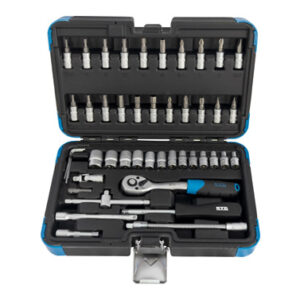 MALETIN DE VASOS Y PUNTAS 1/4" 46PZS NIVEL