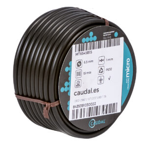 MICROTUBO FLEXIBLE NEGRO PARA GOTEO Ø 6 X 4 MM 15 M