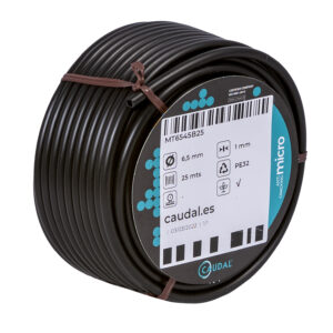 MICROTUBO FLEXIBLE NEGRO PARA GOTEO Ø 6 X 4 MM 25 M