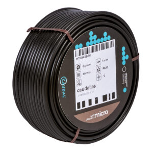 MICROTUBO FLEXIBLE NEGRO PARA GOTEO Ø 6 X 4 MM 50 M