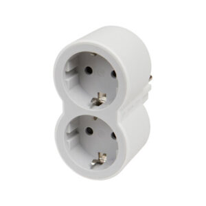 ADAPTADOR FRONTAL DOBLE 10/16A ENTRADA HORIZONTAL BLANCO/GRI