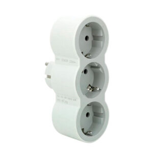 ADAPTADOR FRONTAL TRIPLE 10/16A ENTRADA VERTICAL BLANCO/GRIS