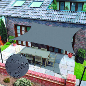 TOLDO VELA SOMBREO CUADRADO IMPERMEABLE POLIESTER 3,6 X 3,6 M ANTRACITA NATUUR