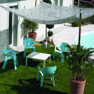 TOLDO VELA SOMBREO RECTANGULAR CAMUFLAJE BICOLOR 3 X 4 M BLANCO/GRIS NATUUR