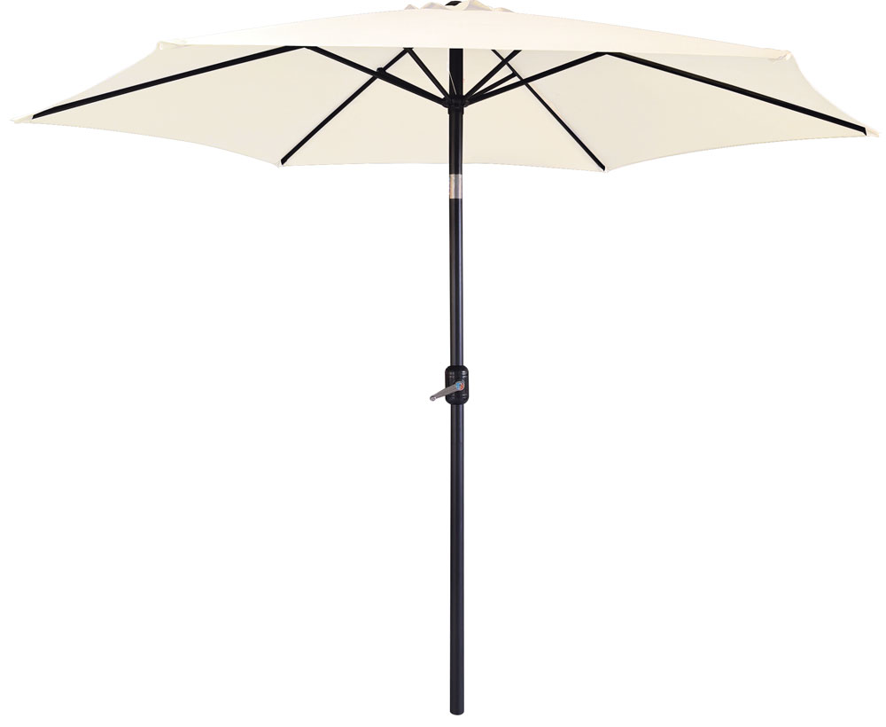 PARASOL ALUMINIO INCLINABLE BEIGE 3 M TUBO 48 MM CON MANIVELA IMPORT