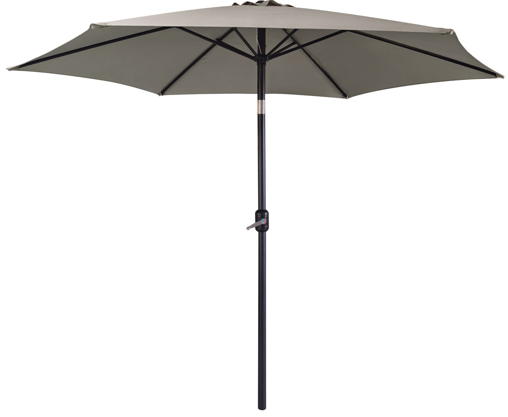 PARASOL ALUMINIO INCLINABLE TAUPE 3 M TUBO 48 MM CON MANIVELA IMPORT