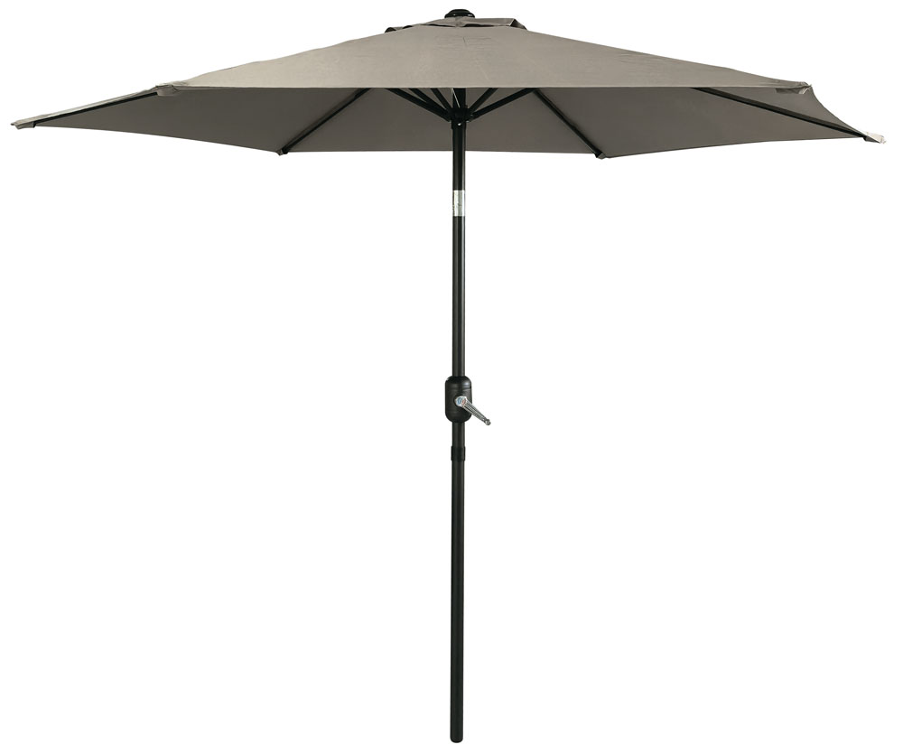 PARASOL ALUMINIO INCLINABLE TAUPE 2.5 M TUBO 38 MM CON MANIVELA IMPORT