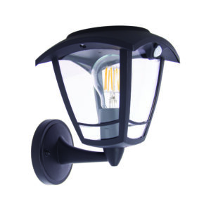 APLIQUE SOLAR NEGRO RETRO LED IP44 SENSOR DE MOVIMIENTO BOMBILLA 400 LM 3000K IN