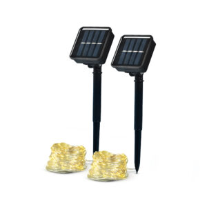 GUIRNALDA CON PLACA SOLAR CINTIA PACKS 2 UNIDADES 12 METROS 30 LM 2700K 8 MODOS