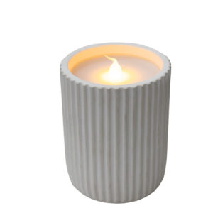 VELA DOLO DE CERA Y CERAMICA 20 LM LUZ EFECTO LLAMA PILAS (2AAA) 10X8 CM NEWGARD