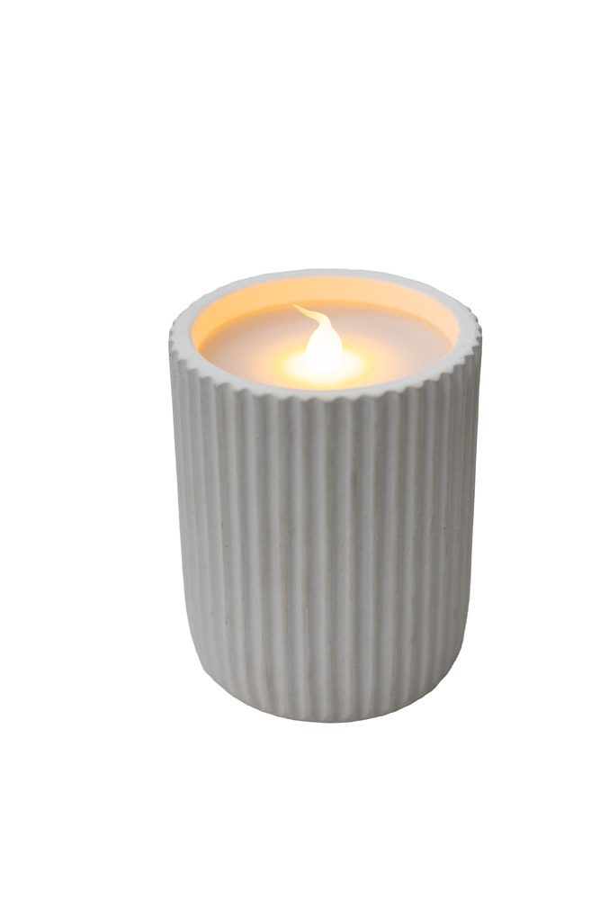 VELA DOLO DE CERA Y CERAMICA 20 LM LUZ EFECTO LLAMA PILAS (2AAA) 10X8 CM NEWGARD