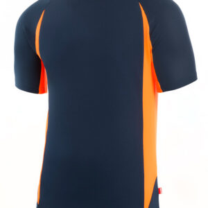 CAMISETA TECNICA POLIESTER AZUL NAVY / NARANJA FLUOR TALLA S
