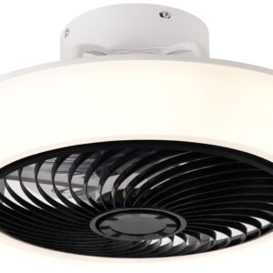 VENTILADOR DE TECHO CON PLAFON WIND NEGRO 20W Ï50CM