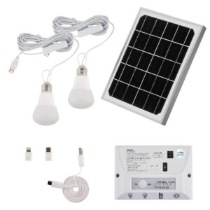 KIT SOLAR HIDRA BOMBILLAS - PANEL + BOMBILLAS + CAJA DE CONTROL. 5,5W 6000K 4,4A