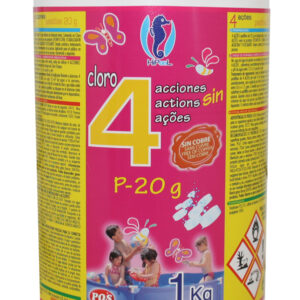 CLORO 4 ACCIONES P20 G PARA MINIPISCINA,1KG
