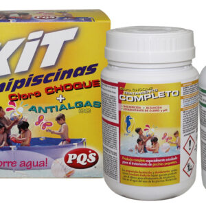 CLORO + ANTIALGAS PARA MINIPISCINA,500GR + 500ML