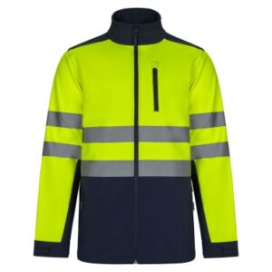 CAZADORA SOFTSHELL ALTA VISIBILIDAD NAVY / AMARILLO T
